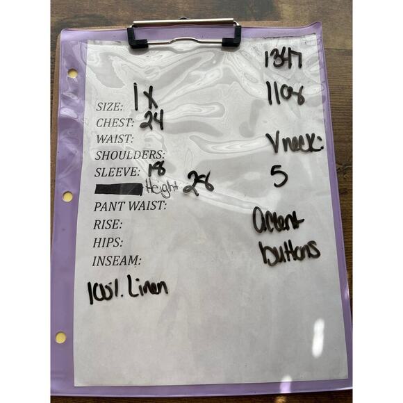 Tahari Womens 1X Blue/White V Neck 100%Linen Accent Buttons 3/4 Sleeves Hobo - Picture 8 of 8